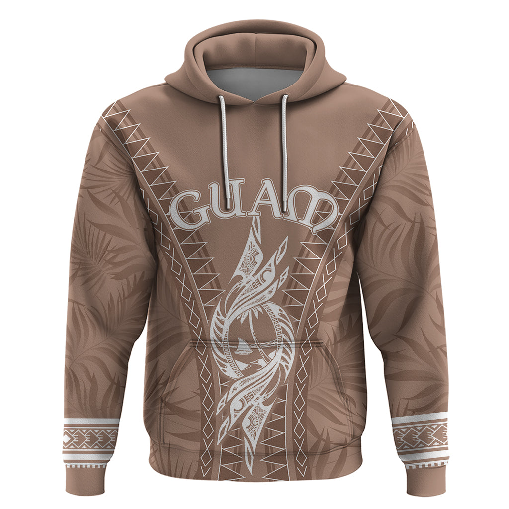 Custom Guam Hoodie Chamoro Latte Stone Mix Tropical Brown LT7 Pullover Hoodie Brown - Polynesian Pride