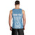 Personalised Guam Men Tank Top Chamoro Latte Stone Mix Tropical - Blue LT7 - Polynesian Pride