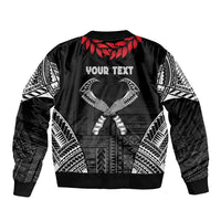 Personalized Talofa Samoa Bomber Jacket Ulafala With Toa Nifo'oti - Black LT7 - Polynesian Pride