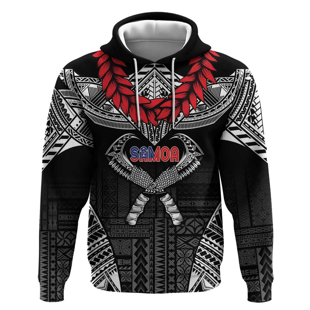 Personalized Talofa Samoa Hoodie Ulafala With Toa Nifo'oti - Black LT7 Pullover Hoodie Black - Polynesian Pride