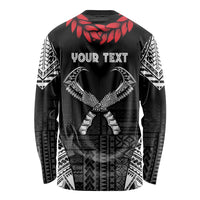 Personalized Talofa Samoa Long Sleeve Shirt Ulafala With Toa Nifo'oti - Black LT7 - Polynesian Pride