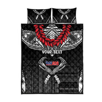 Personalized Talofa Samoa Quilt Bed Set Ulafala With Toa Nifo'oti - Black LT7 - Polynesian Pride