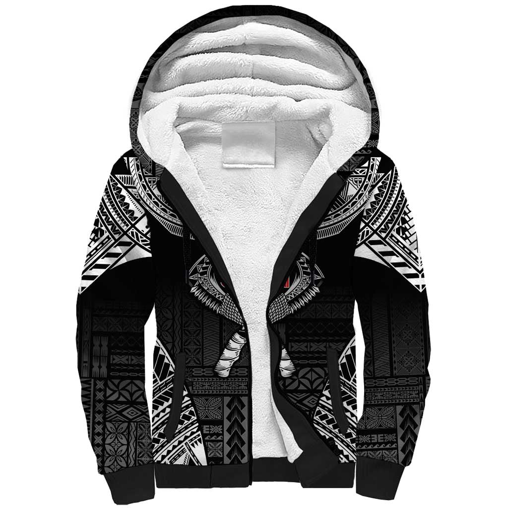 Personalized Talofa Samoa Sherpa Hoodie Ulafala With Toa Nifo'oti - Black LT7 Unisex Black - Polynesian Pride