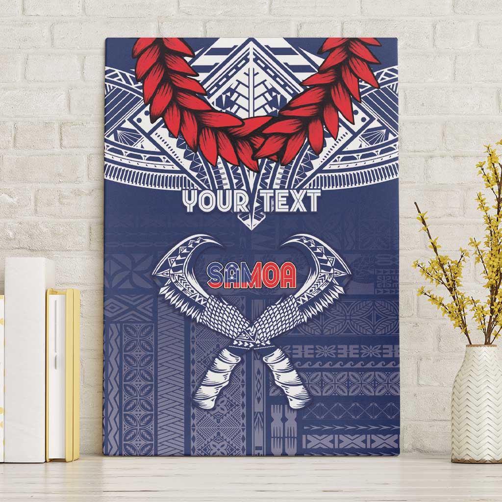 Personalized Talofa Samoa Canvas Wall Art Ulafala With Toa Nifo'oti - Blue LT7 Without Frame Blue - Polynesian Pride