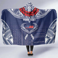 Personalized Talofa Samoa Hooded Blanket Ulafala With Toa Nifo'oti - Blue LT7 One Size Blue - Polynesian Pride