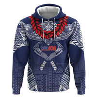 Personalized Talofa Samoa Hoodie Ulafala With Toa Nifo'oti - Blue LT7 Pullover Hoodie Blue - Polynesian Pride