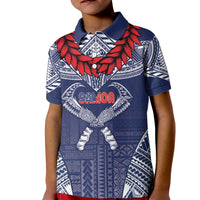 Personalized Talofa Samoa Kid Polo Shirt Ulafala With Toa Nifo'oti - Blue LT7 Kid Blue - Polynesian Pride
