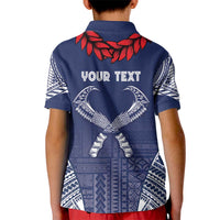Personalized Talofa Samoa Kid Polo Shirt Ulafala With Toa Nifo'oti - Blue LT7 - Polynesian Pride