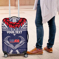Personalized Talofa Samoa Luggage Cover Ulafala With Toa Nifo'oti - Blue LT7 Blue - Polynesian Pride