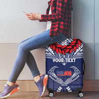 Personalized Talofa Samoa Luggage Cover Ulafala With Toa Nifo'oti - Blue LT7 - Polynesian Pride