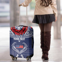 Personalized Talofa Samoa Luggage Cover Ulafala With Toa Nifo'oti - Blue LT7 - Polynesian Pride