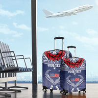 Personalized Talofa Samoa Luggage Cover Ulafala With Toa Nifo'oti - Blue LT7 - Polynesian Pride