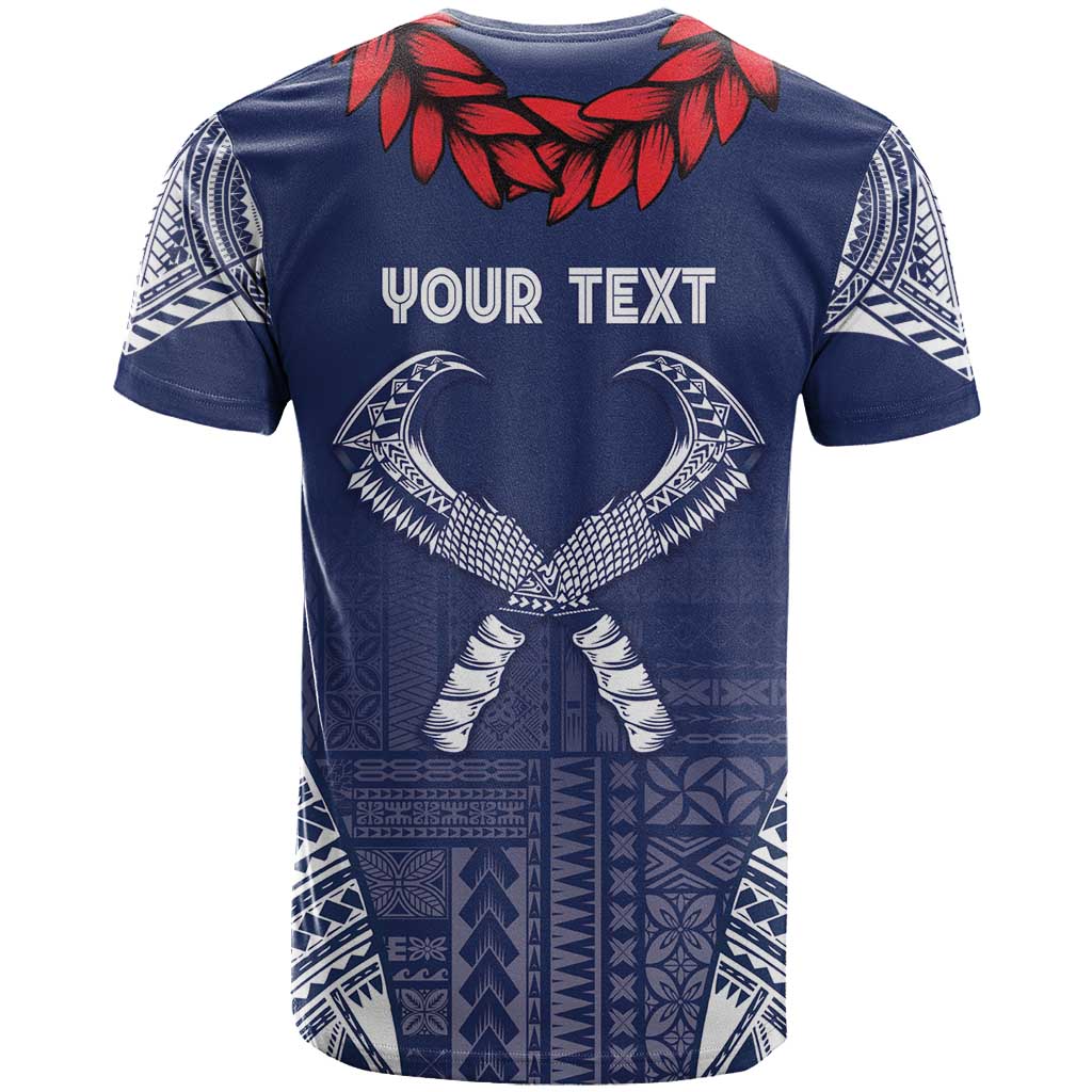 Personalized Talofa Samoa T Shirt Ulafala With Toa Nifo'oti - Blue LT7 - Polynesian Pride