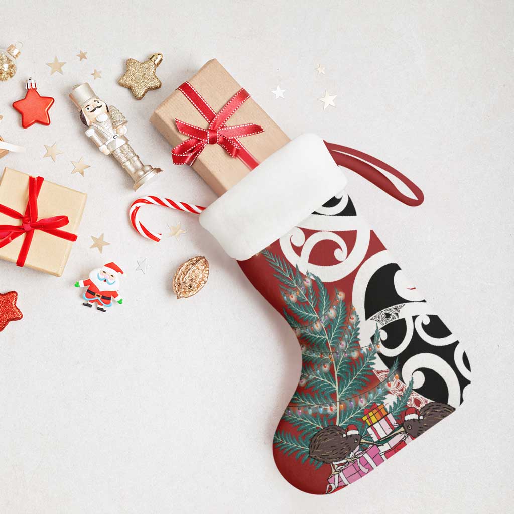 New Zealand Silver Fern Christmas Tree Christmas Stocking Meri Kirihimete LT7 - Polynesian Pride