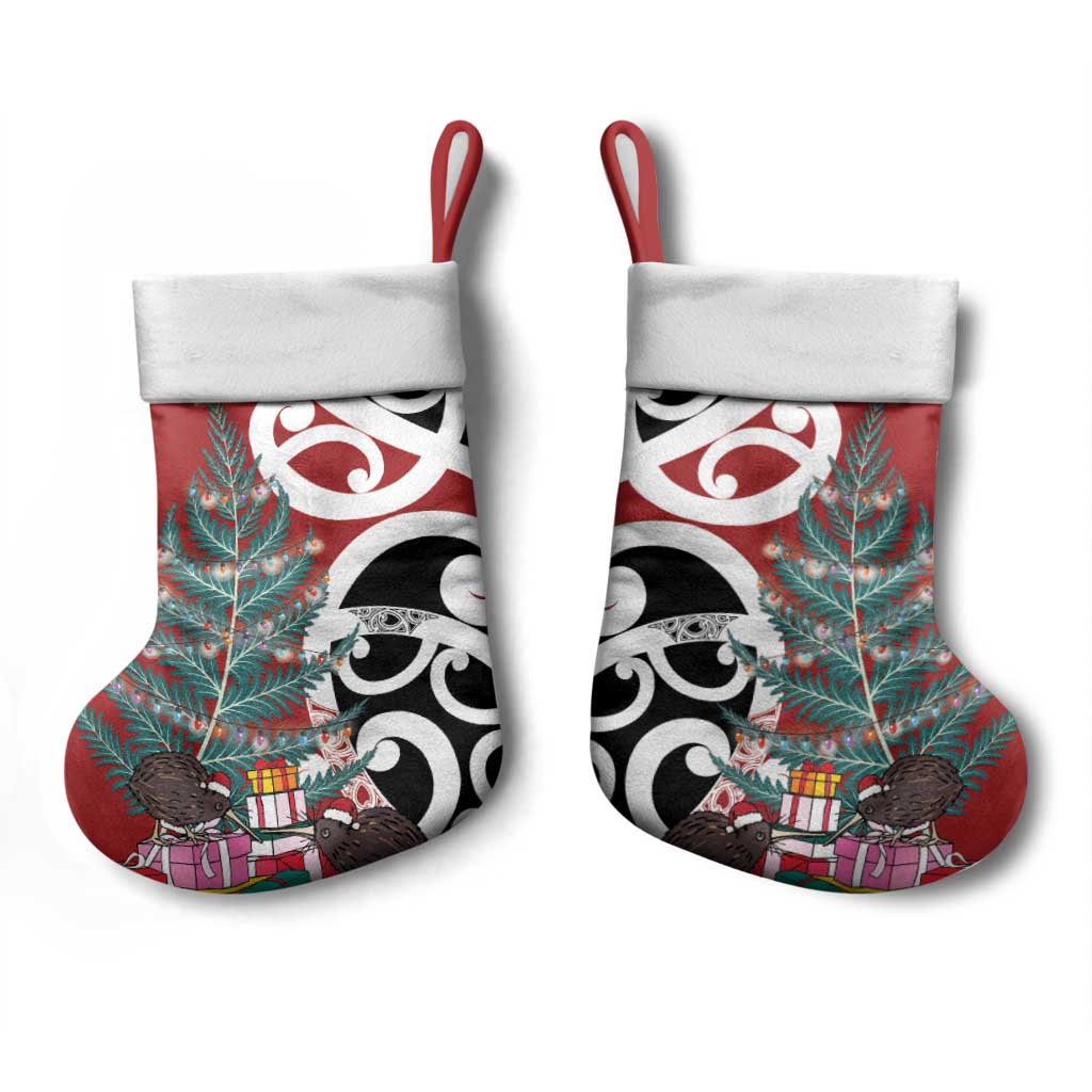 New Zealand Silver Fern Christmas Tree Christmas Stocking Meri Kirihimete LT7 - Polynesian Pride
