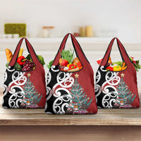 New Zealand Silver Fern Christmas Tree Grocery Bag Meri Kirihimete LT7 3-pack One Size Red - Polynesian Pride