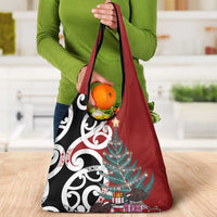 New Zealand Silver Fern Christmas Tree Grocery Bag Meri Kirihimete LT7 - Polynesian Pride