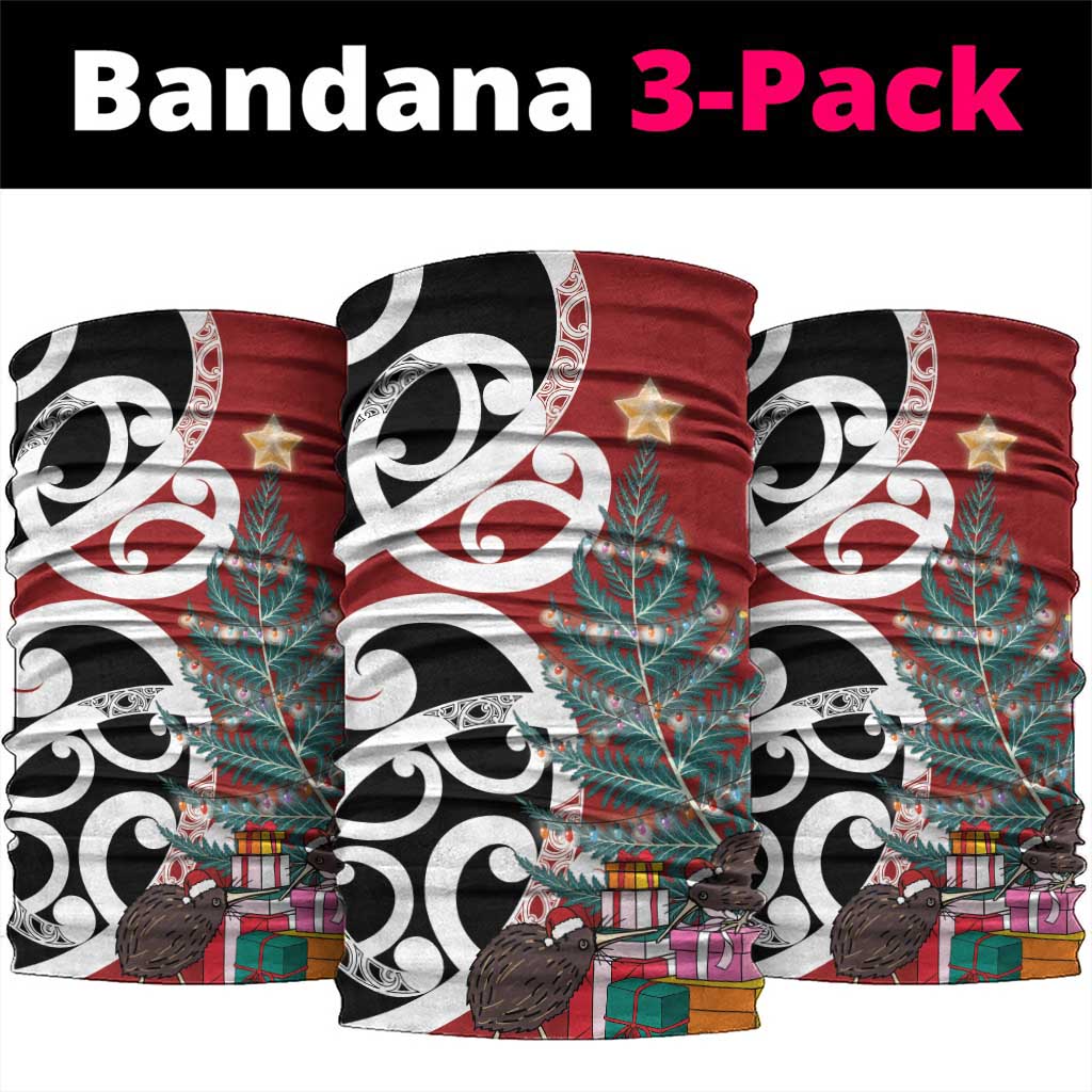 New Zealand Silver Fern Christmas Tree Neck Gaiter Meri Kirihimete LT7 package One Size: 25*50cm Red - Polynesian Pride
