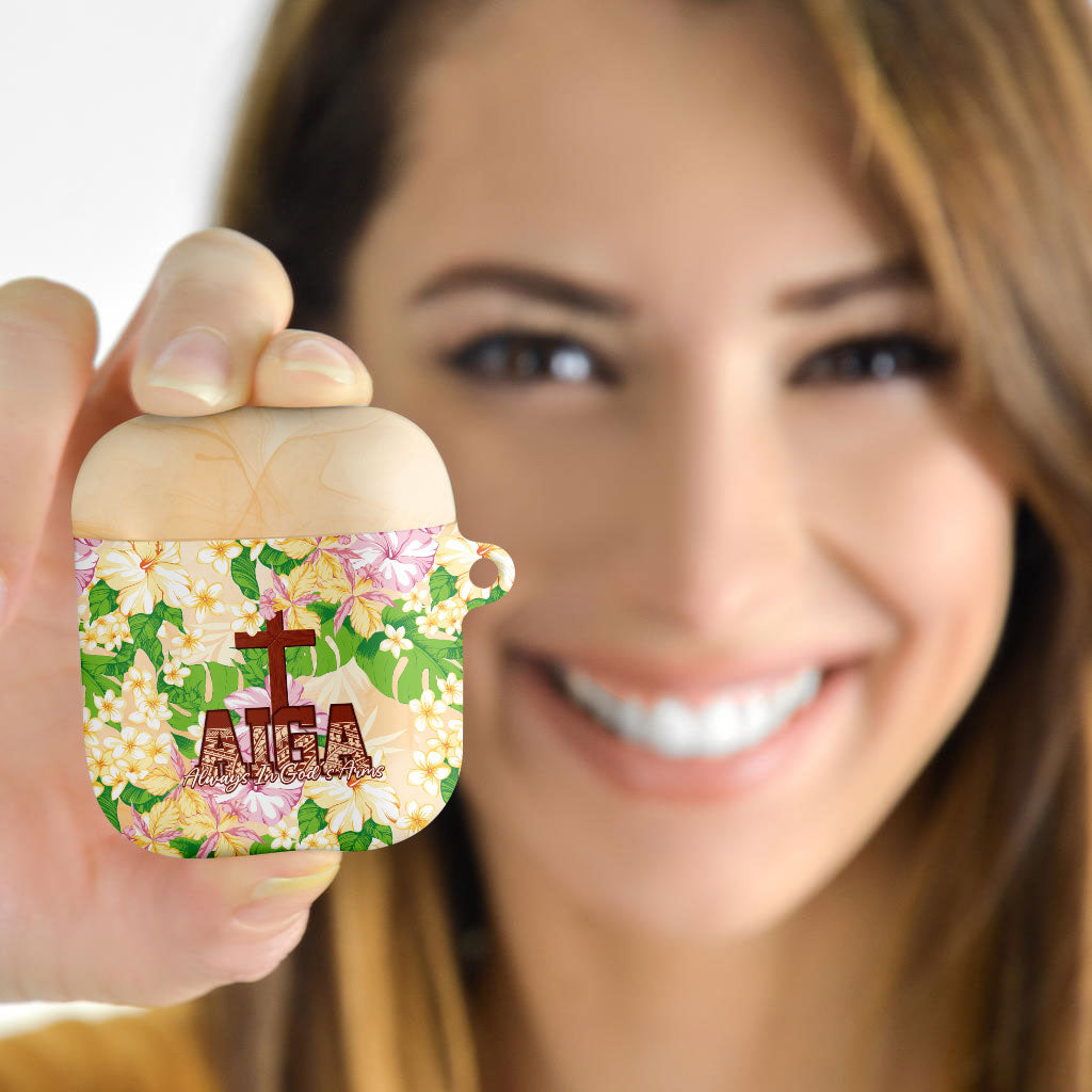 Samoa AIGA Floral Theme AirPods Case Always In God's Arms