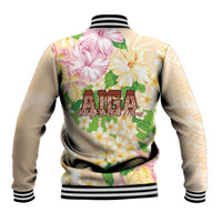 Samoa AIGA Floral Theme Baseball Jacket Always In God's Arms