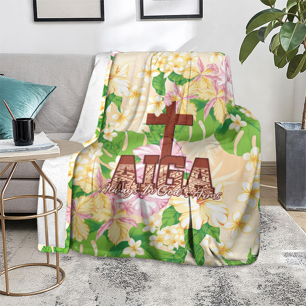 Samoa AIGA Floral Theme Blanket Always In God's Arms