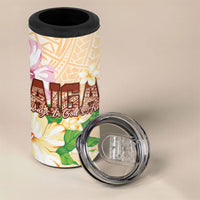 Samoa AIGA Floral Theme 4 in 1 Can Cooler Tumbler Always In God's Arms LT7 - Polynesian Pride