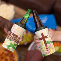 Samoa AIGA Floral Theme 4 in 1 Can Cooler Tumbler Always In God's Arms LT7 - Polynesian Pride