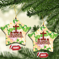 Samoa AIGA Floral Theme Ceramic Ornament Always In God's Arms