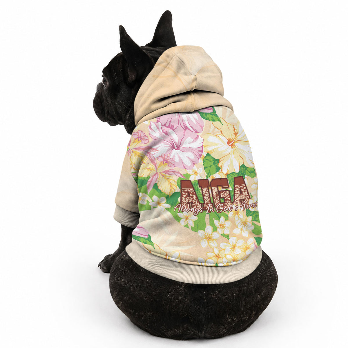 Samoa AIGA Floral Theme Pet Hoodie Always In God's Arms LT7 - Polynesian Pride