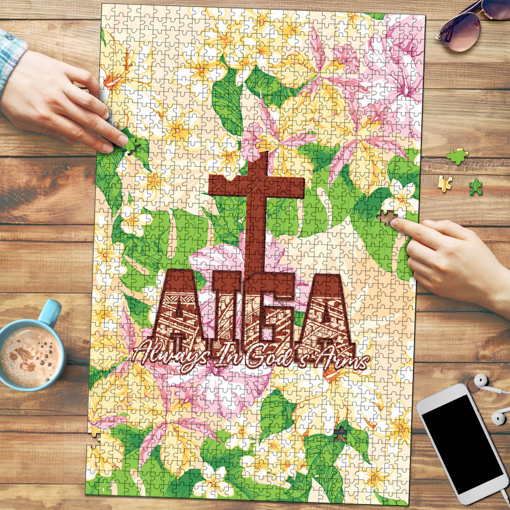 Samoa AIGA Floral Theme Puzzle Always In God's Arms LT7 Multicolor - Polynesian Pride