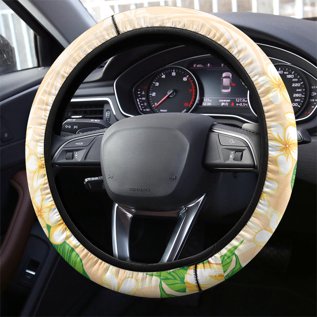 Samoa AIGA Floral Theme Steering Wheel Cover Always In God's Arms