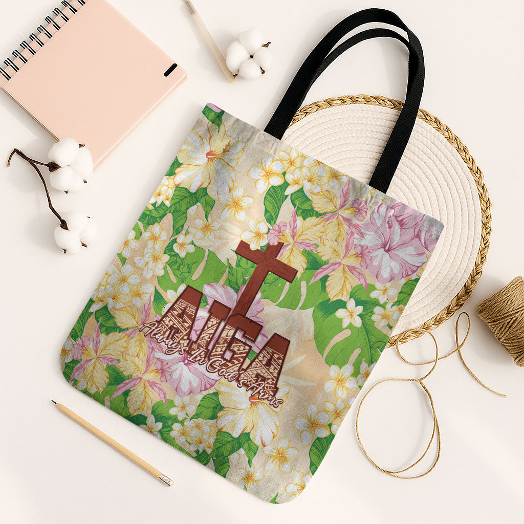 Samoa AIGA Floral Theme Tote Bag Always In God's Arms