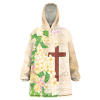 Samoa AIGA Floral Theme Wearable Blanket Hoodie Always In God's Arms LT7 One Size Multicolor - Polynesian Pride