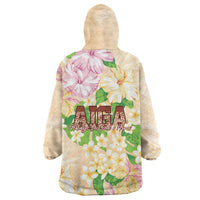 Samoa AIGA Floral Theme Wearable Blanket Hoodie Always In God's Arms LT7 - Polynesian Pride