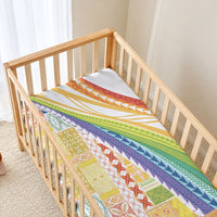 Pasifika Samoa Siapo Malu Tattoo Inspired Baby Bed Cover Fa'afafine Rainbow Theme LT7 - Polynesian Pride