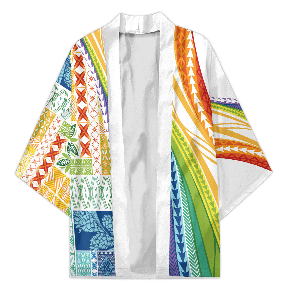 Pasifika Samoa Siapo Malu Tattoo Inspired Kimono Fa'afafine Rainbow Theme