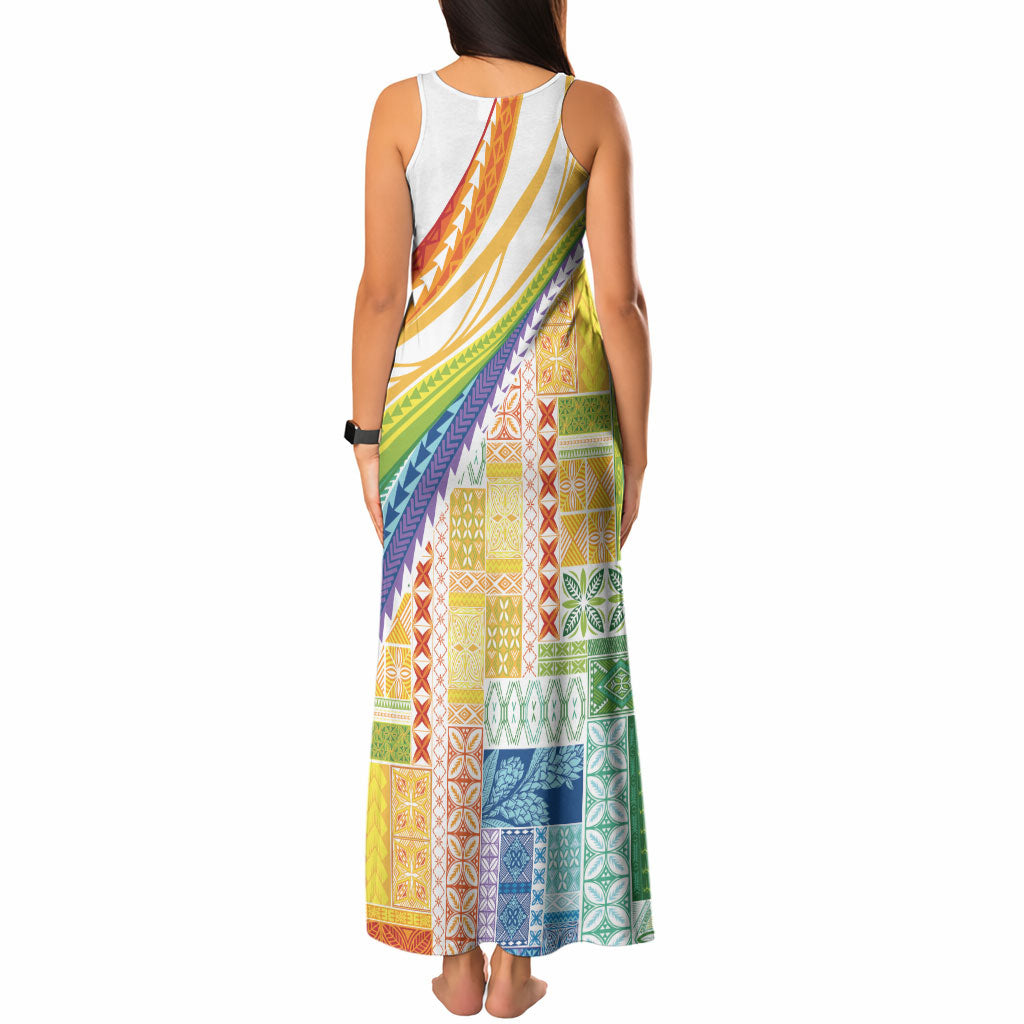 Pasifika Samoa Siapo Malu Tattoo Inspired Tank Maxi Dress Fa'afafine Rainbow Theme LT7 - Polynesian Pride