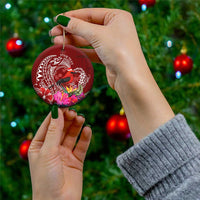Personalized Samoa Meri Krisimasi Ceramic Ornament Segasegamau'u Mix Siapo LT7 - Polynesian Pride