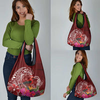 Personalized Samoa Meri Krisimasi Grocery Bag Segasegamau'u Mix Siapo LT7 - Polynesian Pride