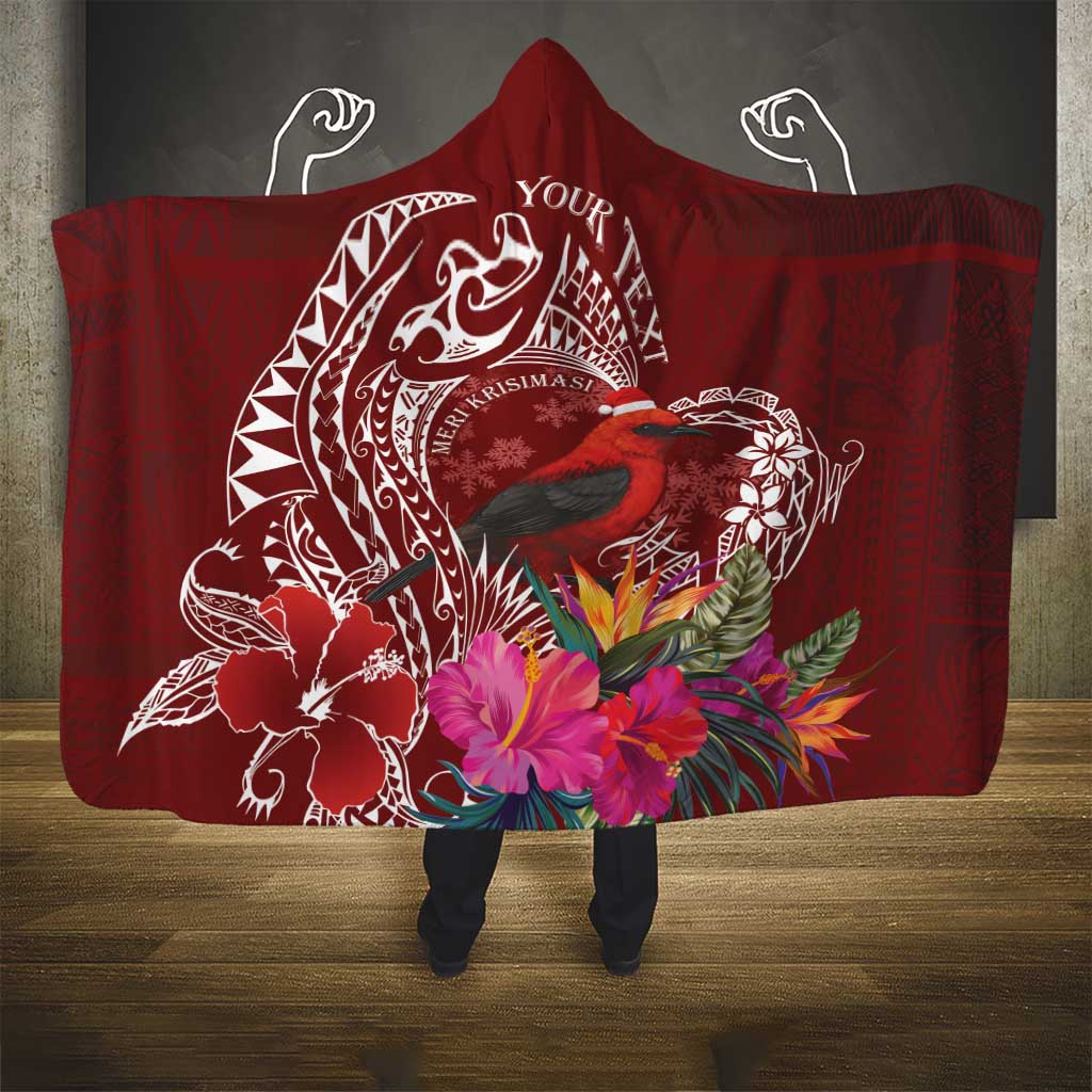 Personalized Samoa Meri Krisimasi Hooded Blanket Segasegamau'u Mix Siapo LT7 - Polynesian Pride