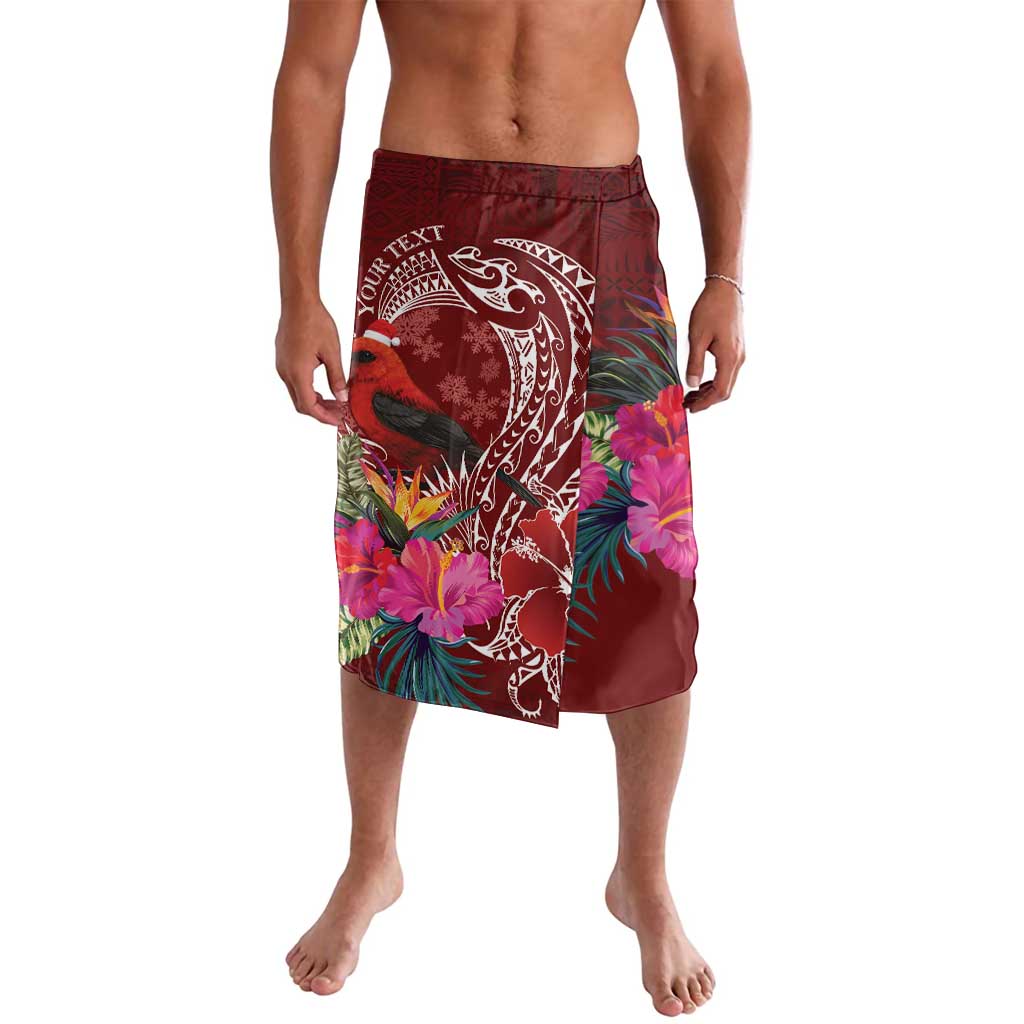 Personalized Samoa Meri Krisimasi Lavalava Segasegamau'u Mix Siapo LT7 Red - Polynesian Pride