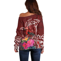 Personalized Samoa Meri Krisimasi Off Shoulder Sweater Segasegamau'u Mix Siapo LT7 - Polynesian Pride