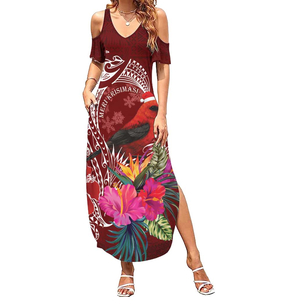 Personalized Samoa Meri Krisimasi Summer Maxi Dress Segasegamau'u Mix Siapo