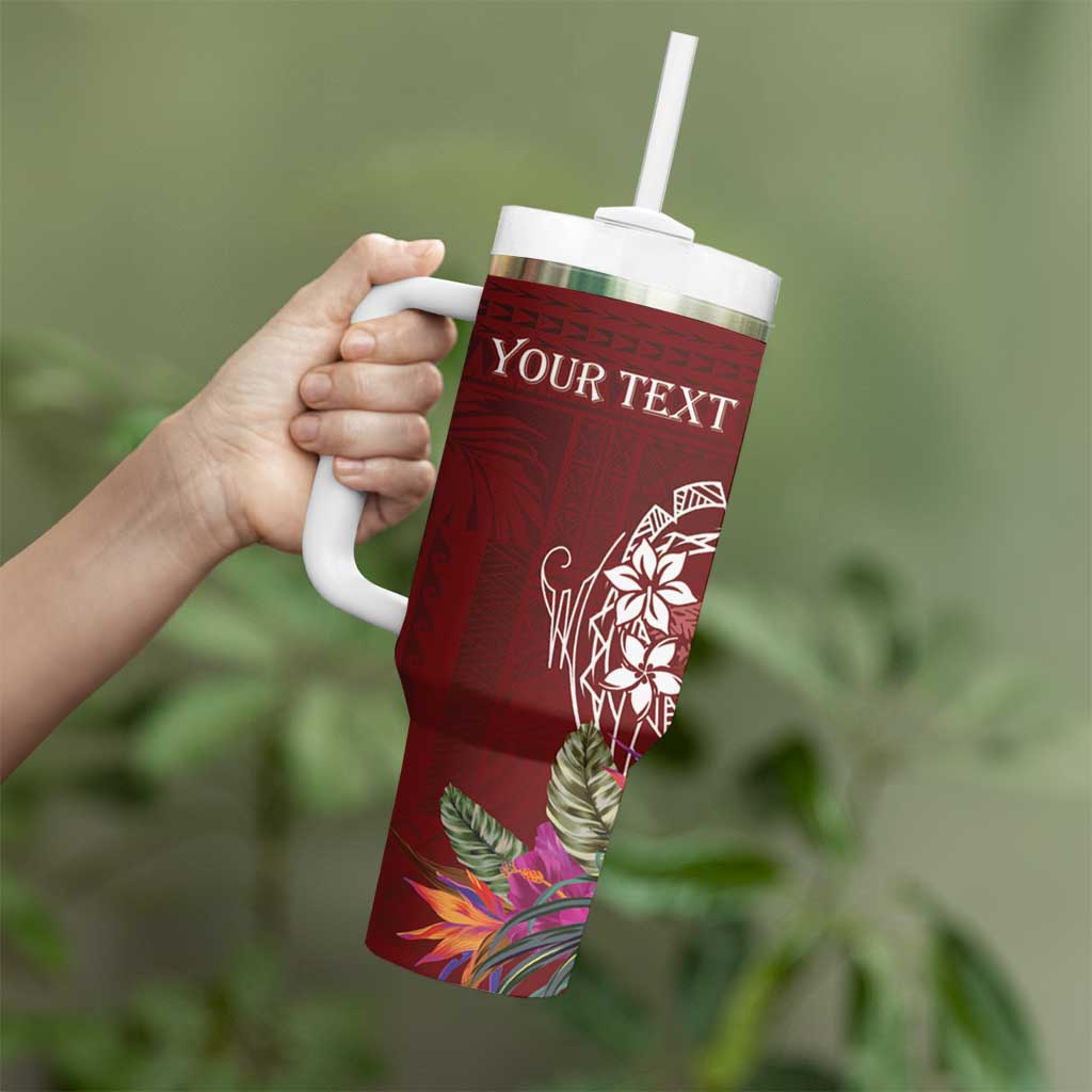 Personalized Samoa Meri Krisimasi Tumbler With Handle Segasegamau'u Mix Siapo LT7 - Polynesian Pride