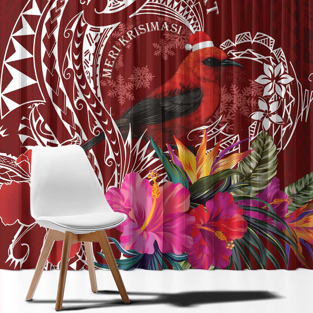 Personalized Samoa Meri Krisimasi Window Curtain Segasegamau'u Mix Siapo LT7 - Polynesian Pride
