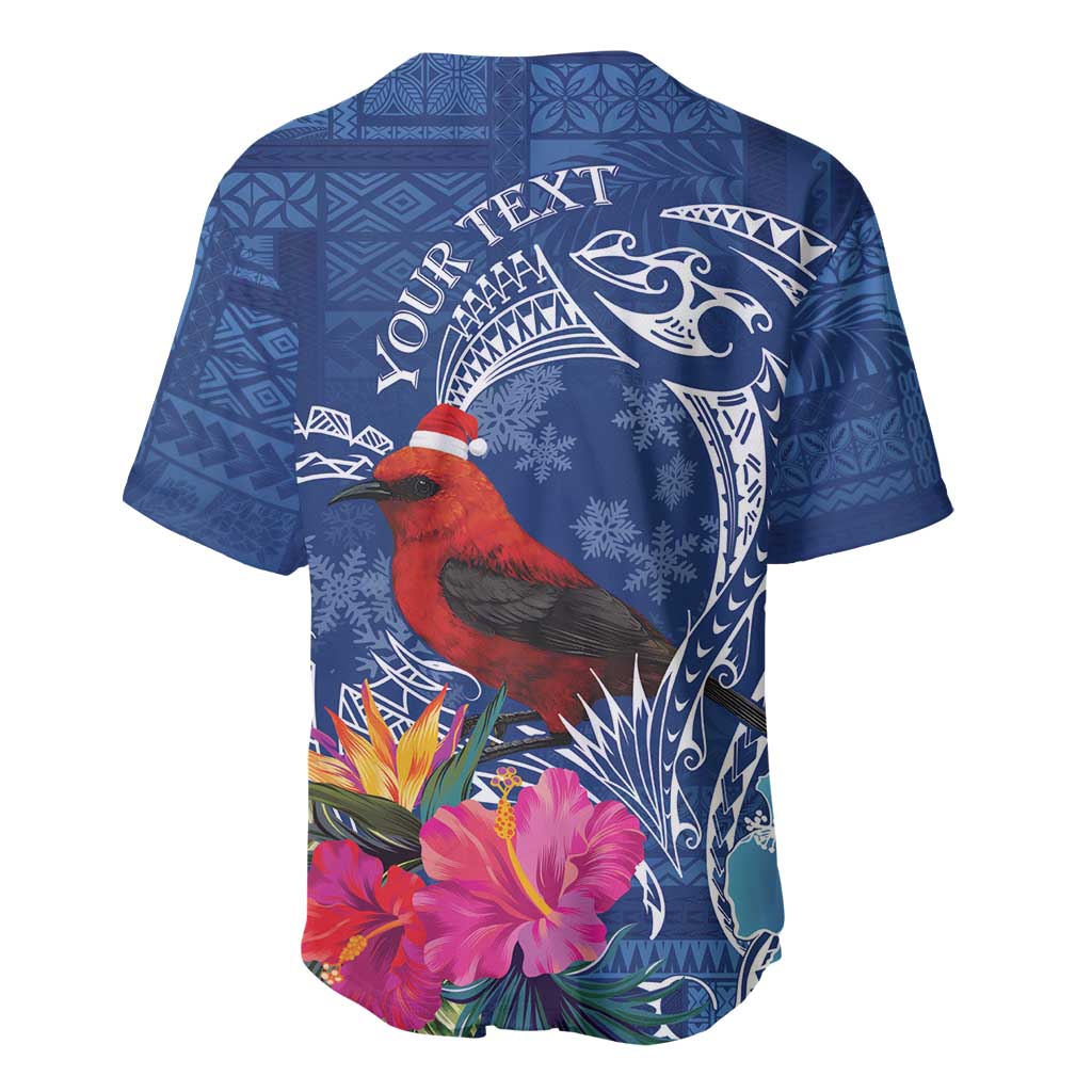 Personalized Samoa Christmas Baseball Jersey Cardinal Honeyeater Mix Siapo LT7 - Polynesian Pride