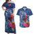 Personalized Samoa Christmas Couples Matching Off Shoulder Maxi Dress and Hawaiian Shirt Cardinal Honeyeater Mix Siapo