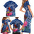 Personalized Samoa Christmas Family Matching Short Sleeve Bodycon Dress and Hawaiian Shirt Cardinal Honeyeater Mix Siapo