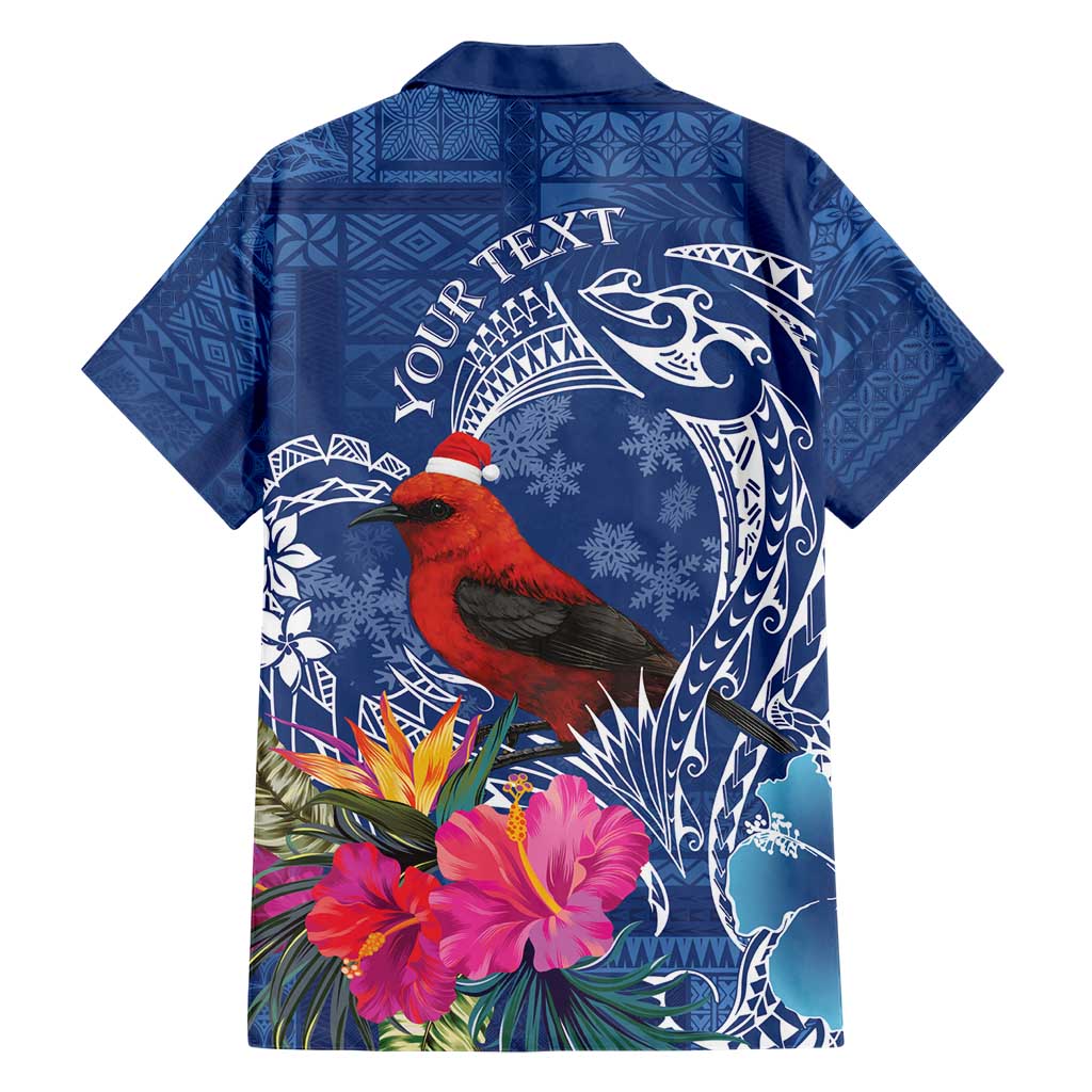 Personalized Samoa Christmas Hawaiian Shirt Cardinal Honeyeater Mix Siapo LT7 - Polynesian Pride