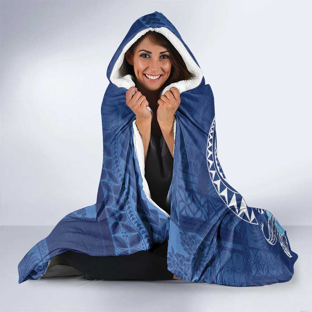 Personalized Samoa Christmas Hooded Blanket Cardinal Honeyeater Mix Siapo LT7 - Polynesian Pride